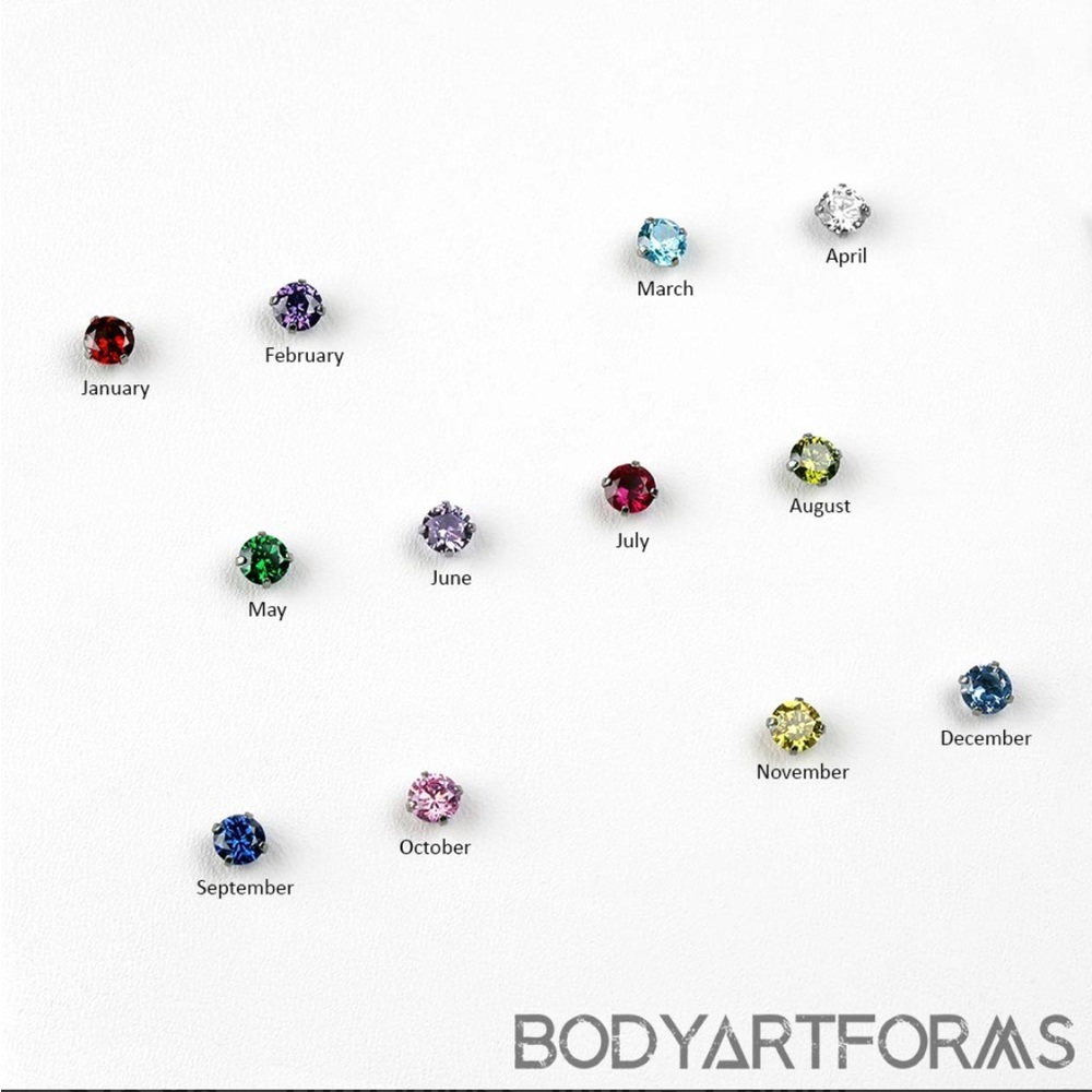 Titanium Alexandrite Birthstone Threadless Earring Ends